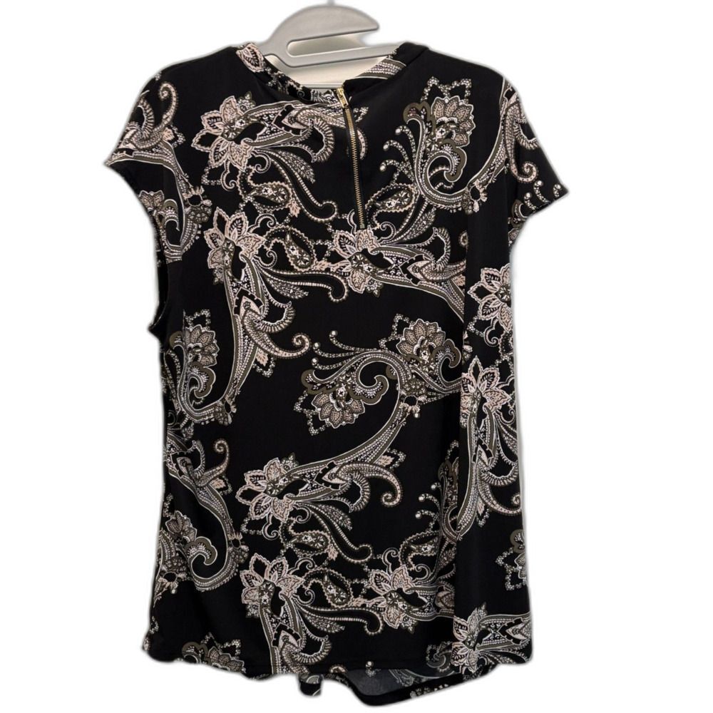 Liz Claiborne Cap Sleeve Tunic Size XXL Black & White EUC - Picture 4 of 9
